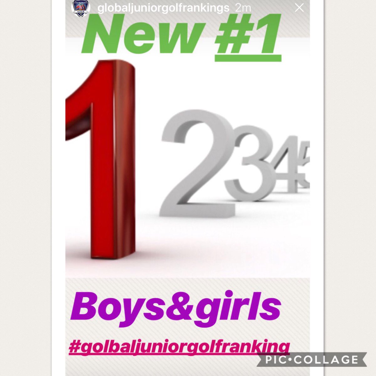 New Number #1 Boys &amp; Girls Rankings vist our website for full rankings! juniorgolfranking.com
