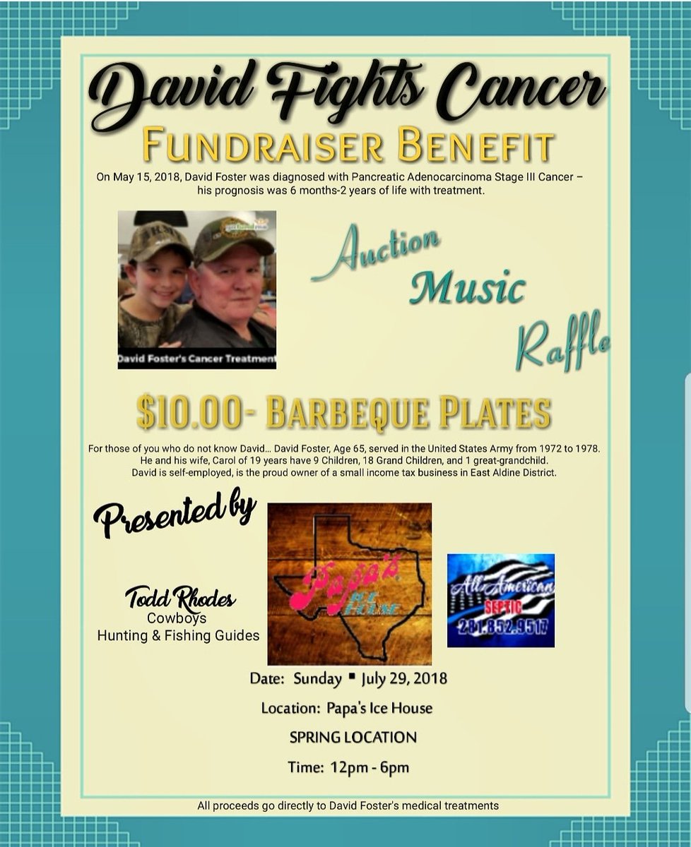 SavingDaddy1's tweet photo. Join us this Sunday at PaPas Ice House for Music, Fun &amp; BBQ for the whole family! Their will be 2 gun raffles(AR &amp; 9mm), a live auction for a hunting and fishing guide trip, a Lottery Hat raffle and lots more!!!! https://t.co/WCZ7h1t96H https://t.co/EwXkowklwP