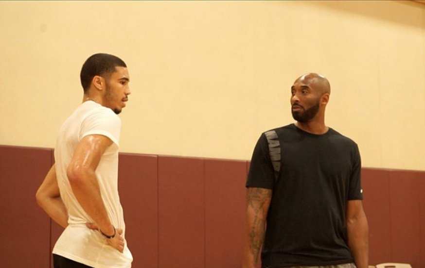 BleacherReport's tweet photo. Kobe working with @jaytatum0 on his Mamba mentality 🐍 https://t.co/d8JemKnO59