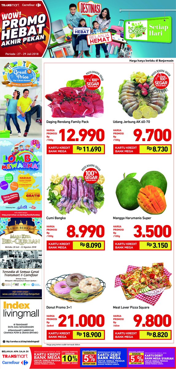 Transmart_IND's tweet photo. BANJARMASIN | KESEGARAN yang tidak tertandingi! Belanja produk segar di Transmart Carrefour lebih hemat di akhir pekan. Promo berlaku 27-29 Juli 2018. Klik https://t.co/BweMU7sV7K
#PromoHebatTransmartCarrefour #ProdukSegar #JumatTerhemat #Banjarmasin https://t.co/mECmJGIbOw