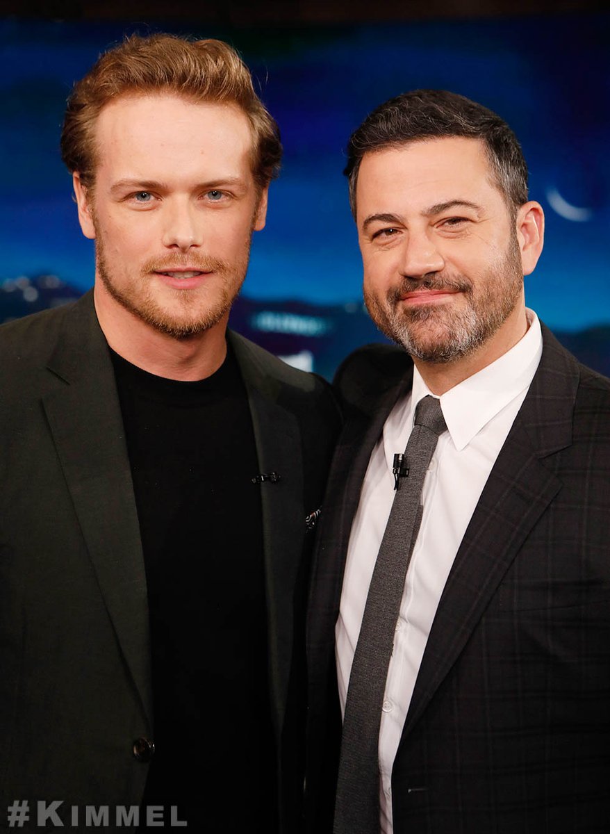JimmyKimmelLive's tweet photo. One of our favorite Scottish imports! @SamHeughan #SpyWhoDumpedMe #Outlander #Heughligans https://t.co/F8a2UsbpB2