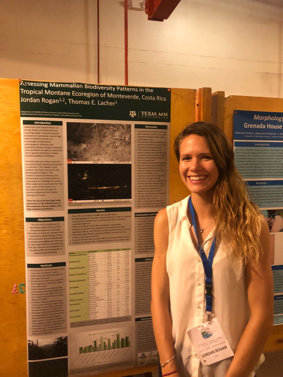 jordrogan's tweet photo. Very happy to have had the opportunity to share my research on mammal biodiversity patterns around the Monteverde, Costa Rica ecoregion at #LACCCB2018 @LACA_SCB #mammalconservation #occupany https://t.co/Y4n5TTucjs