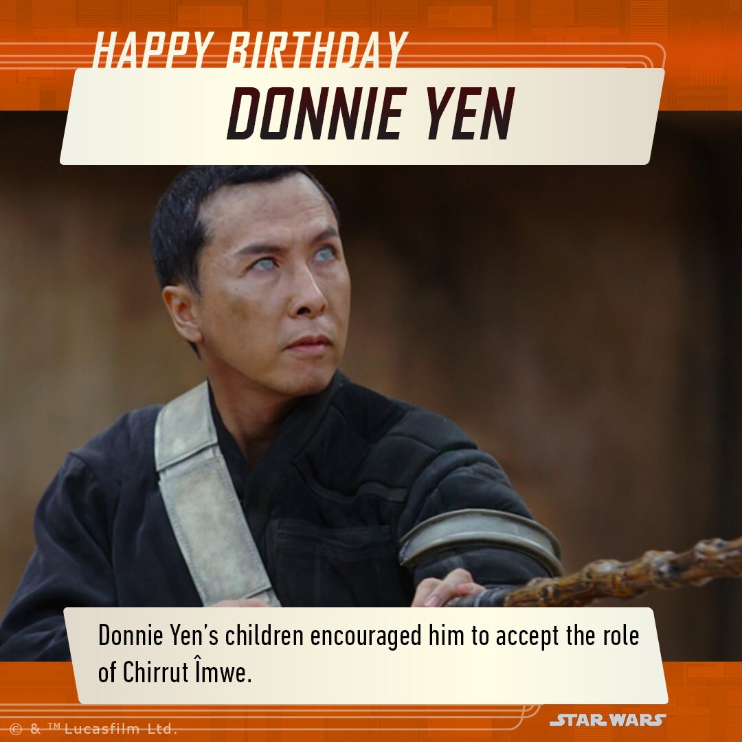 He is one with the Force and the Force is with him. Happy Birthday Donnie Yen!  