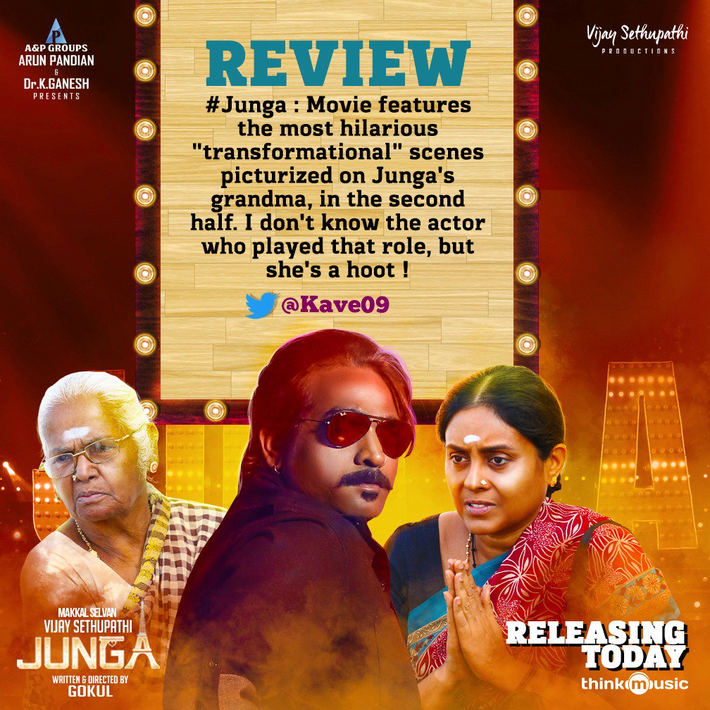 AandPgroups's tweet photo. Don paati performance la kalakirukanga! Watch #Junga in theaters from today.
#JungaFromToday #JungaReviews https://t.co/q6SSFwZlGn