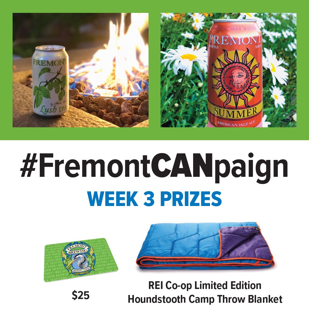 fremontbrewing's tweet image. Snap, tag and win. Check out our #FremontCANpaign with @REI and @ForterraNW --&amp;gt; buff.ly/2NJIDAP