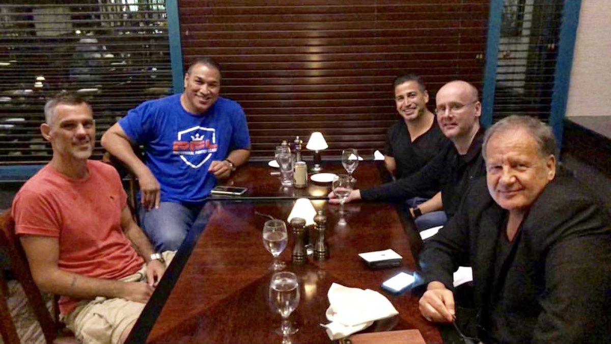 Dinner with some great people, thank you <a href="/scottLFP/">Scott Kent</a> for dinner <a href="/JustinRoberts/">Justin Roberts</a> Scott Zerr and <a href="/tibo511/">Tibor Nagy</a> who’s fighting this Saturday at <a href="/LionFight/">Lion Fight</a>-45