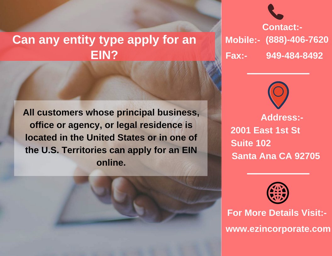 EZIncorporate_'s tweet photo. Can any entity type apply for an EIN
For More Details Visit:- https://t.co/MsiP85fSWs
#GetEINonline #ApplyForEINOnline #EmployerIdentificationNumber #applyeinforllc https://t.co/nR5tLRHdXT