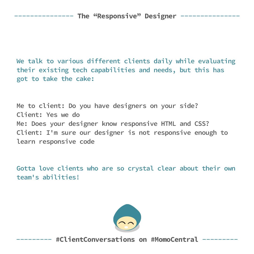 momo_central's tweet photo. When you think you've seen it all and heard it all then this came by #ClientConversations #MomoCentral https://t.co/OwodXsyPR2