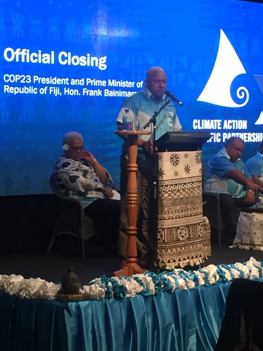 MonishNand's tweet photo. Hon. @FijiPM delivers his closing remarks at the #CAPP2018. https://t.co/OLwwAG33KC
