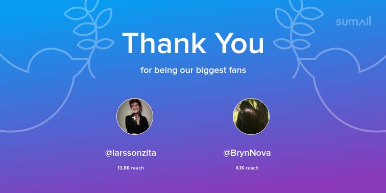 IsmoRaisanen's tweet photo. Our biggest fans this week: @larssonzita, @BrynNova. Thank you! via https://t.co/CBbzeuPHNm https://t.co/5iR7umi1Wj