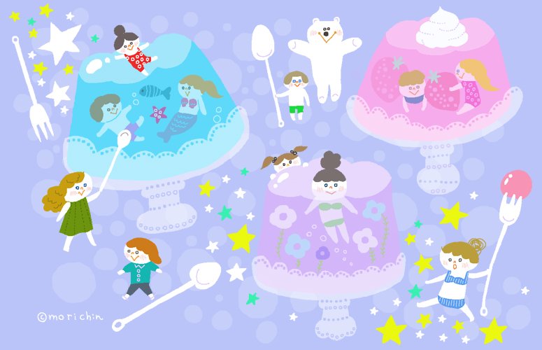 もり Twitterren Illustration イラスト かわいい ゼリー ぷるぷる 涼しい Jelly