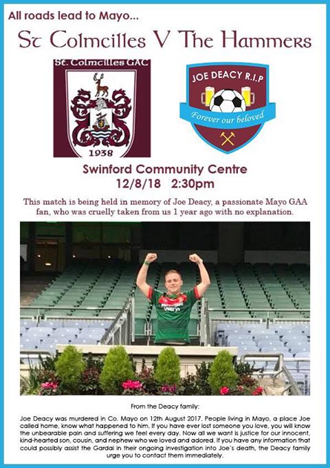Check out this event on August 12th in #Swinford in memory of a great Mayo fan Joe Deacy. All are welcome to attend. #mayogaa