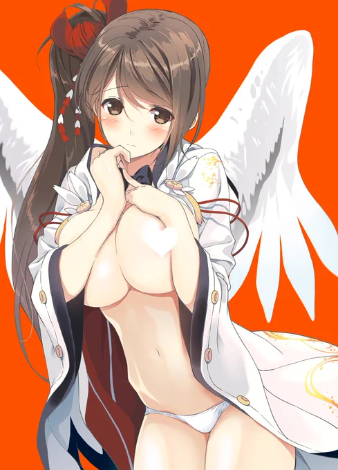 夏コミの本の表紙。鶴の羽根で天使の瑞鶴ちゃん…!
#アズールレーン 