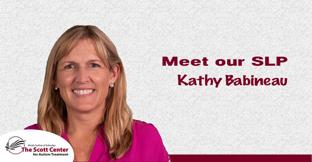 TheScottCenter's tweet photo. Welcome Kathy Babineau, Speech Language Pathologist! #TheScottCenter has launched online #SpeechTherapy program as part of our #telehealth program. Some insurances are currently accepted. Please email us at screenourkids@fit.edu for more information or to schedule an appointment. https://t.co/12kqa0m1Ja