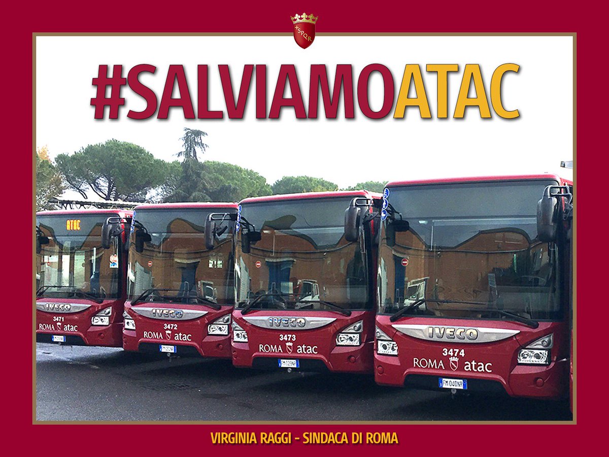 #SalviamoAtac Il Tribunale fallimentare di Roma ha ammesso la società al concordato preventivo che abbiamo presentato. Un passo decisivo verso il risanamento e il rilancio dei trasporti a Roma. È una vittoria dei cittadini: Atac resterà in mano pubblica. Insieme cambiamo <a href="/Roma/">Roma</a>.