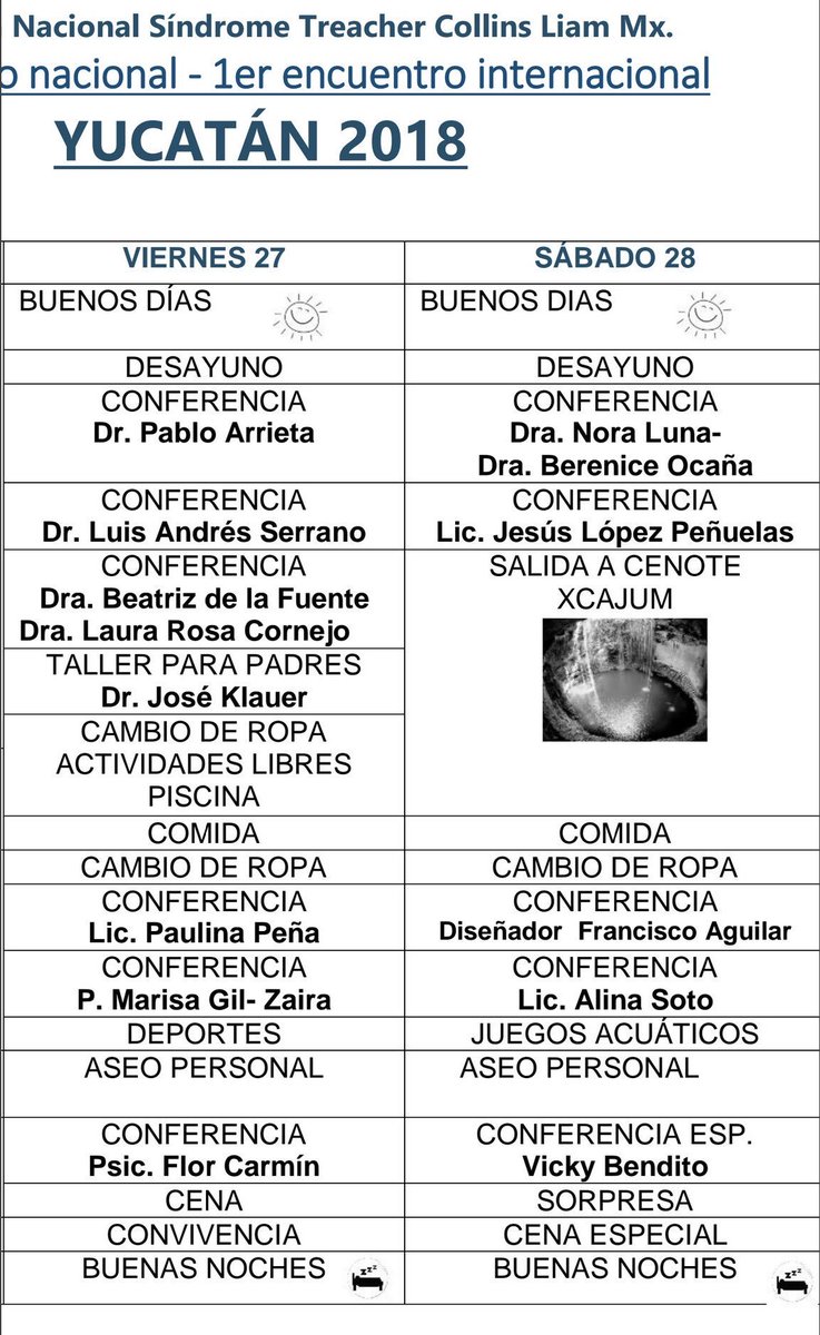 NoInvisibles's tweet photo. En #Yucatán #México 26-29 Julio
1er. encuentro internacional sobre #TreacherCollins
Más de 150 personas, 12 ponentes, entrevistas,
25 voluntarios, talleres para niños, convivencias, etc. #Yucatan2018 #YoTambienSoyTC
Org. @SindromeTCLiam
Con @Jono_Lancaster @Vicky_Bendito … https://t.co/m7IdnvdJwP
