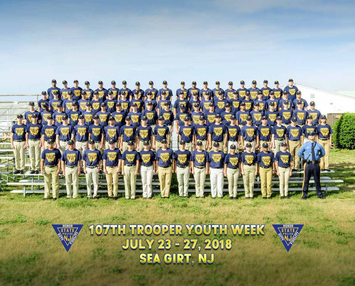 NJSP's tweet photo. Join us on Facebook at 10:00 a.m. when we will be live for the 107th Trooper Youth Week graduation ceremony! https://t.co/WpkrZPo7do