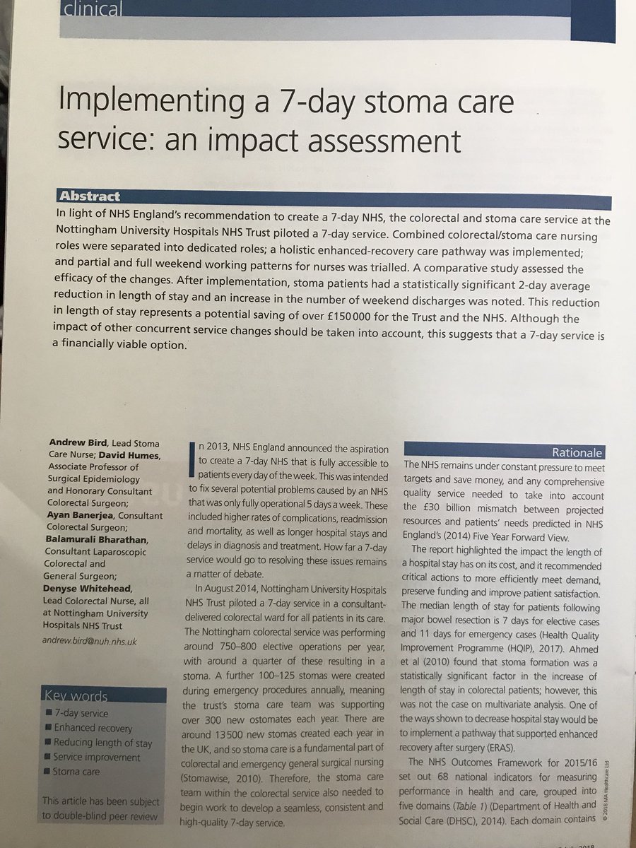 So chuffed our article was accepted by Gastrointestinal Nursing. Here’s the link to the abstract if your interested!! magonlinelibrary.com/doi/full/10.12… <a href="/AndrewBirdSCN/">Andrew Bird</a> <a href="/sdasaunders/">Sharon Saunders</a> @CleggAndrea <a href="/NUHSurgery/">NUH Surgery and Associated Services</a> <a href="/nuhcolorectal/">NUHColorectalTeam</a> <a href="/NUHStoma/">NUH Stoma Care Team</a>