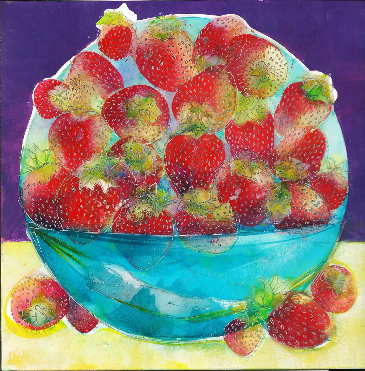 AnnBridgesart's tweet photo. still eating strawberries #dreamingaboutstrawberries #strawberries #lovefromtheartistgreetingscards #greetingscards https://t.co/I1rZSflfaX