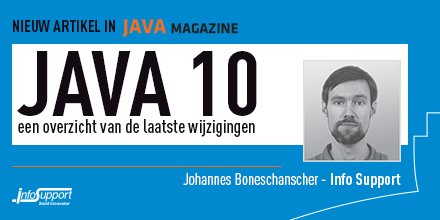 InfoSupportBV's tweet photo. Sinds 20 maart is #Java10 officieel afgerond en beschikbaar als kant en klare download. In #javamagazine bespreekt Johannes Boneschanscher alle nieuwe functies van deze release: https://t.co/cCRuWRLHpz #java #nljug #oracle #openjdk #hotspotjvm #zulu #zingjvm https://t.co/QtKvWbIHPJ