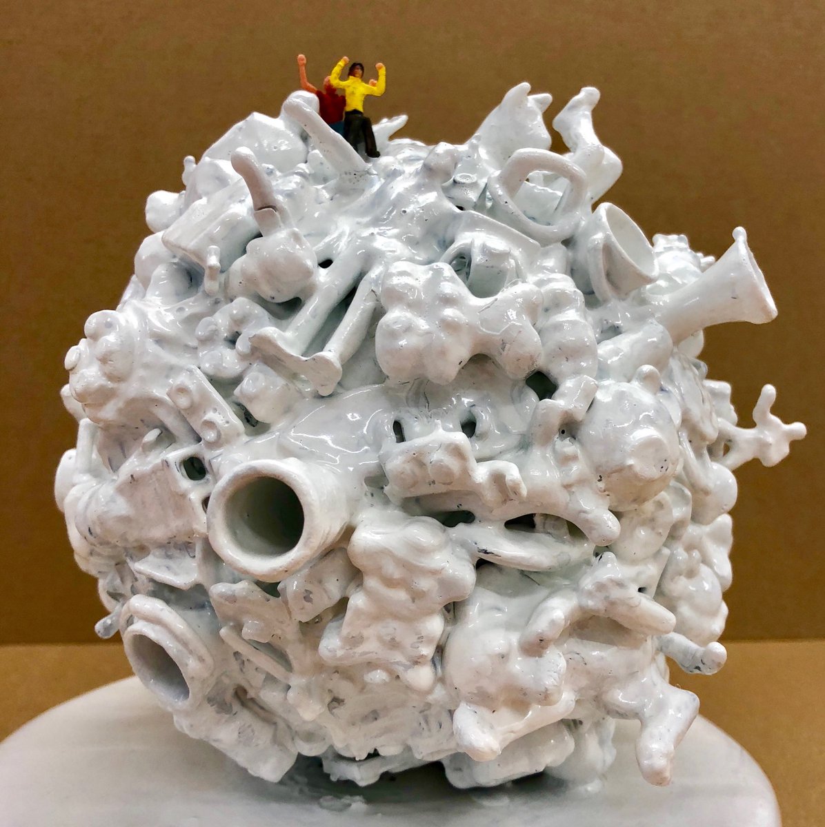 matkemp's tweet photo. EMPTY NESTERS celebrating the reality of children leaving home and making their own way ......made from toys that were heading for landfill #toys #emptynest #sculpture https://t.co/e8QBCcHPbA