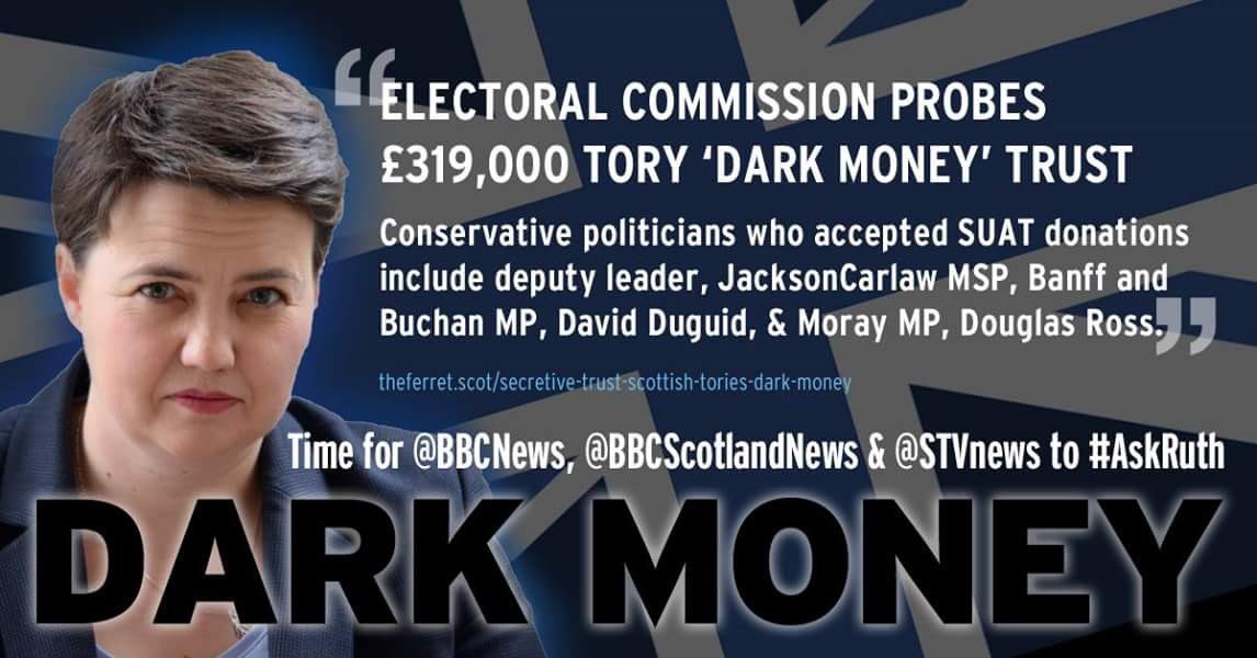 gsthomsons's tweet photo. Is @RuthDavidsonMSP in the same place as her #DarkMoney ?? Since you been away we have had
#checkers
#davisresigns
#borisresigns
#BillOfRights
#frigategate
#pairgate
#SupremeCourtcase
#brexigeddon
#foodstockpiling
And yet more #DarkMoney https://t.co/7tM0C1eWKT