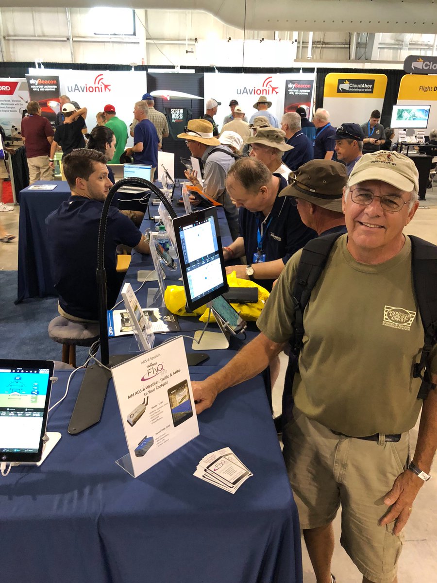 FlyQEFB's tweet photo. Lots of activity with @FlyQEFB, Merlin ADS-B, and other sales today at the @SeattleAvionics booth.  The previous two days were even busier -- too busy for anyone to have a chance to take photos! https://t.co/utf1KLGQ4n