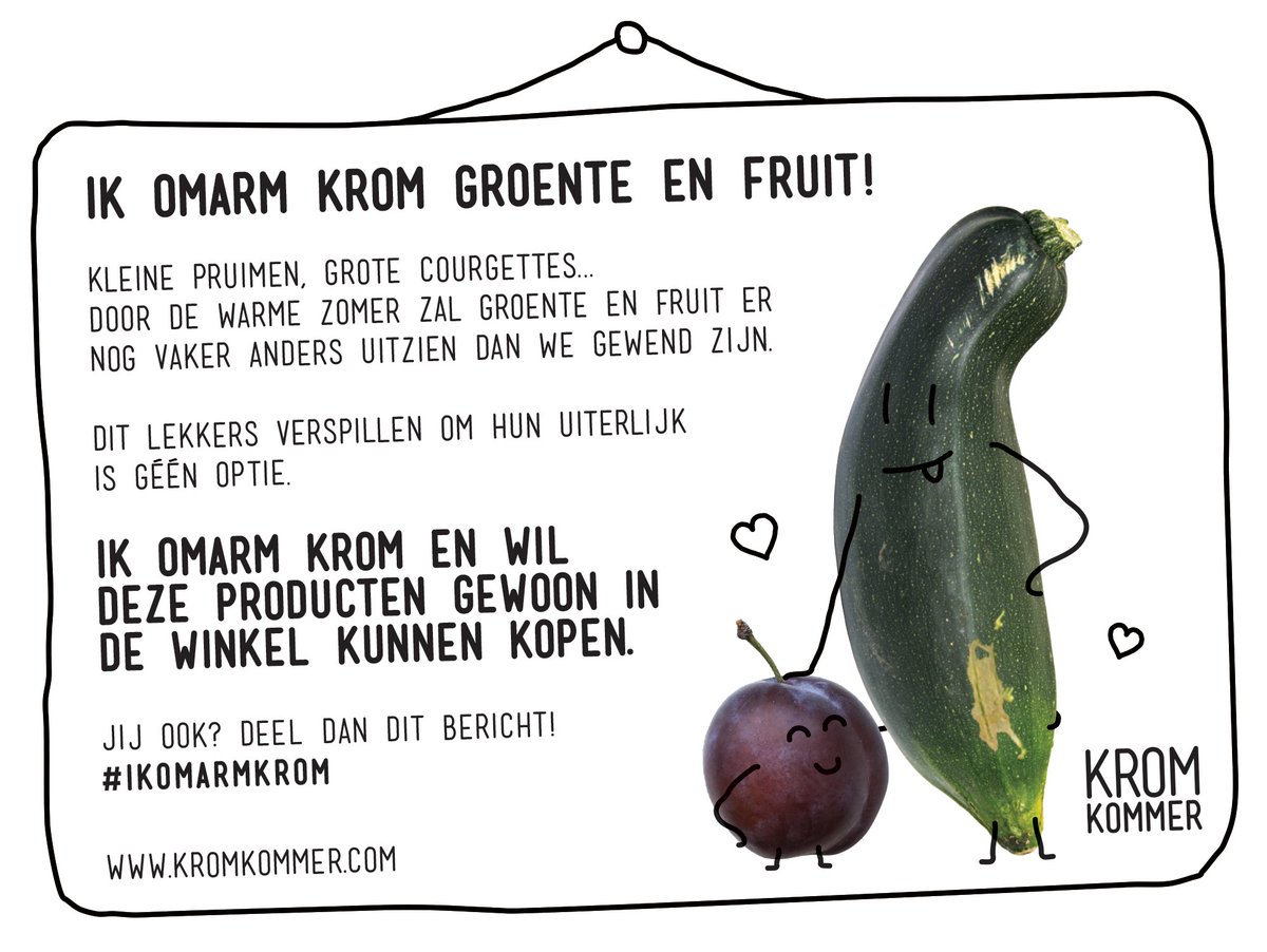 Krommunity's tweet photo. Door de warme, droge zomer hebben we dit jaar nog meer krom lekkers dan anders. Dat gaan we toch niet verspillen? Omarm jij krom? Deel dit tegeltje! 💚💪 https://t.co/dgaaq0Hzte #ikomarmkrom https://t.co/rj99rQWpgQ