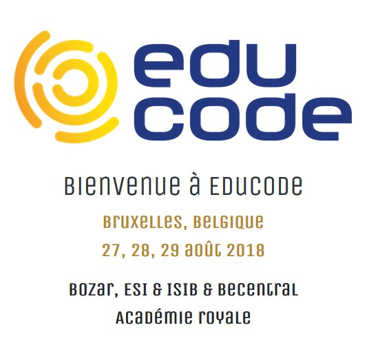 Une conférence internationale pour informer, former et susciter l'intérêt de tous les acteurs de l'enseignement aux défis du numérique 

>>>>  educode.be  <<<<

Inscription ***gratuite*** pour les enseignants IFC

#enseignement #numérique #pédagogie
@educode_belgium