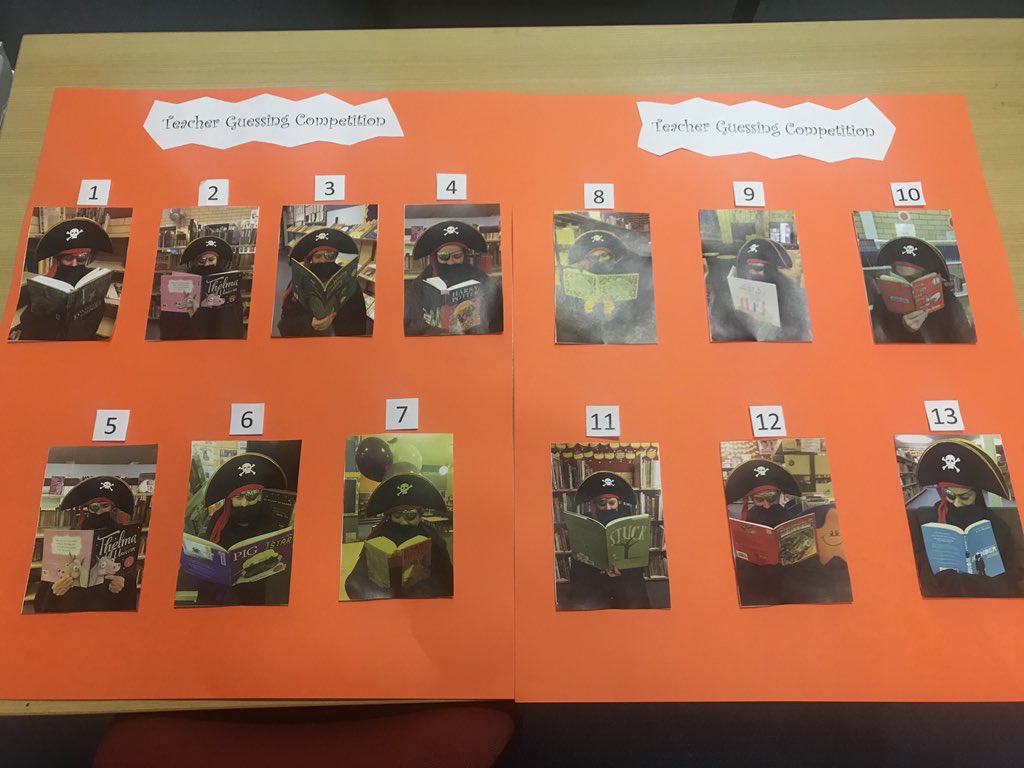 “Pirates” broke into WSPS Library and started reading their “treasures!” <a href="/CBCANSW/">CBCA NSW Branch</a> #2018bookweek #guessingcomp #findyourtreasure