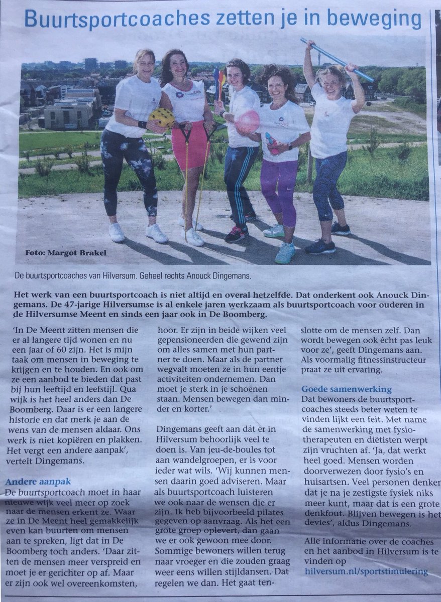 BosboomSanne's tweet photo. #buurtsportcoaches zetten je in beweging oa in de #deBoomberg @HilverZorg https://t.co/VU1GkQKMKY