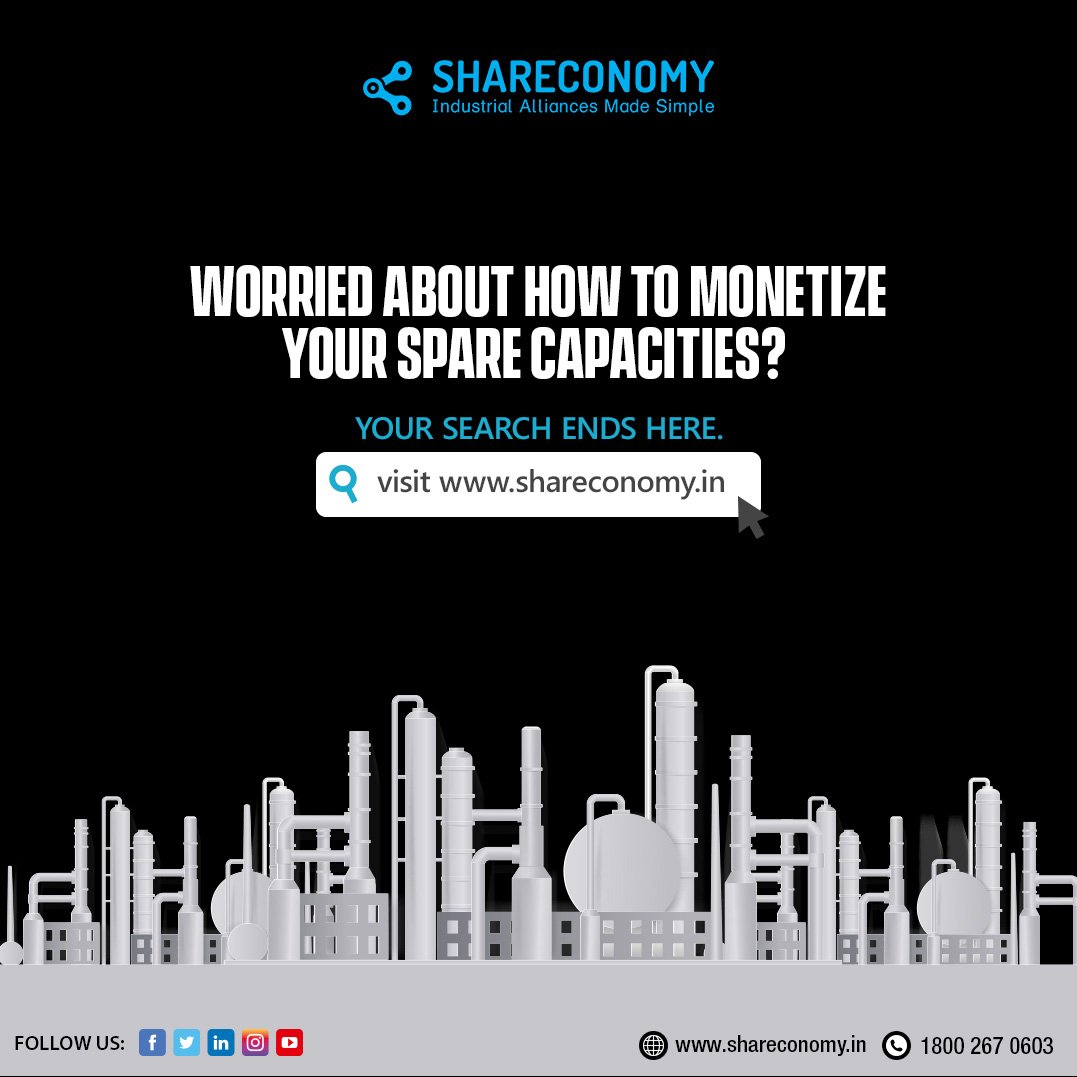 shareconomy_in's tweet photo. Worried about how to monetize your spare capacities? Your search ends here. visit https://t.co/fCJU5yGU5s
#Shareconomy #Manufacturing #Industry #MSME #SME #CapacityUnderutilisation #CapacityOptimisation https://t.co/xeZKinl75F