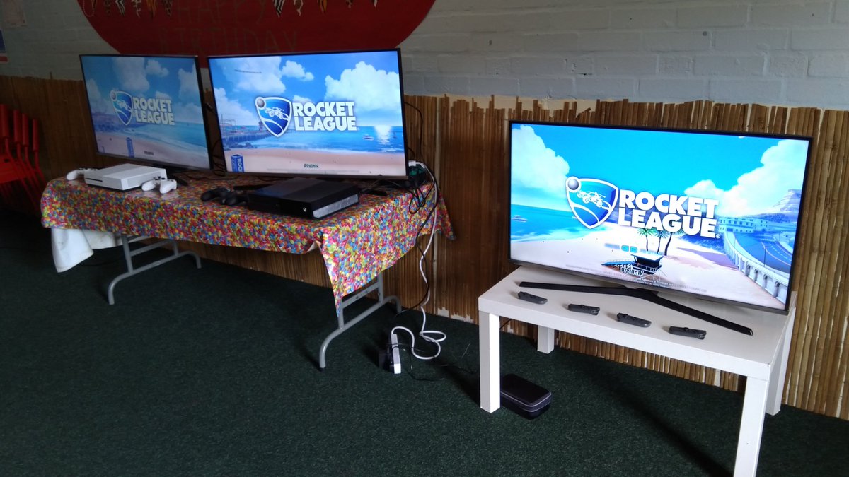 IdyllGames's tweet photo. Rocket League at Jungle Boogie, set up and ready to go! https://t.co/dgqmkytbbo