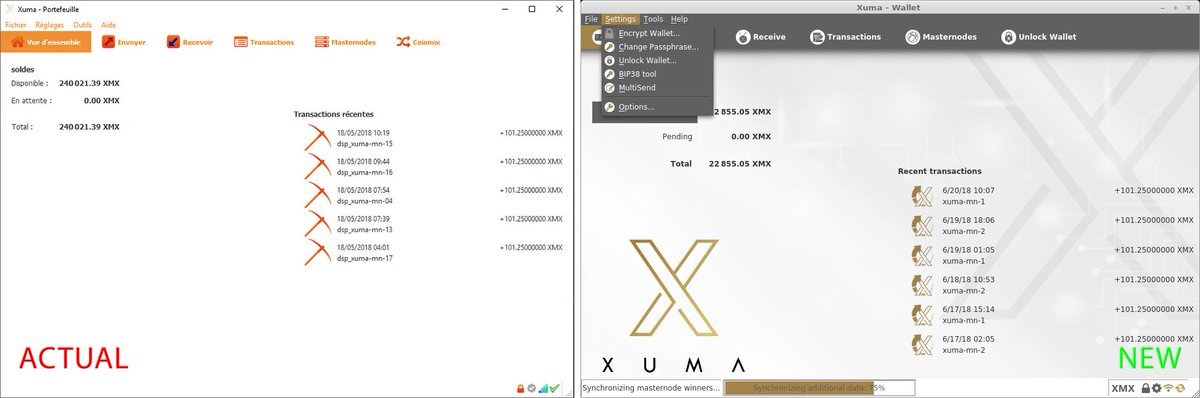 Come check this weekend we will release our new Xuma wallet Version 1.2.0, base for the governance.
Latest code pushed, cleaned up, changed Wallet UI colors, fonts, icons, splashscreen, positioning and more. An $XMX wallet with our colors, a beauty in #crypto #cryptocurrency 💪🧡