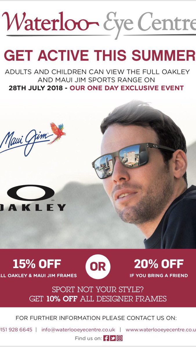 Full sports eyewear ranges in store today and tomorrow ONLY! 

Big discounts this weekend only!