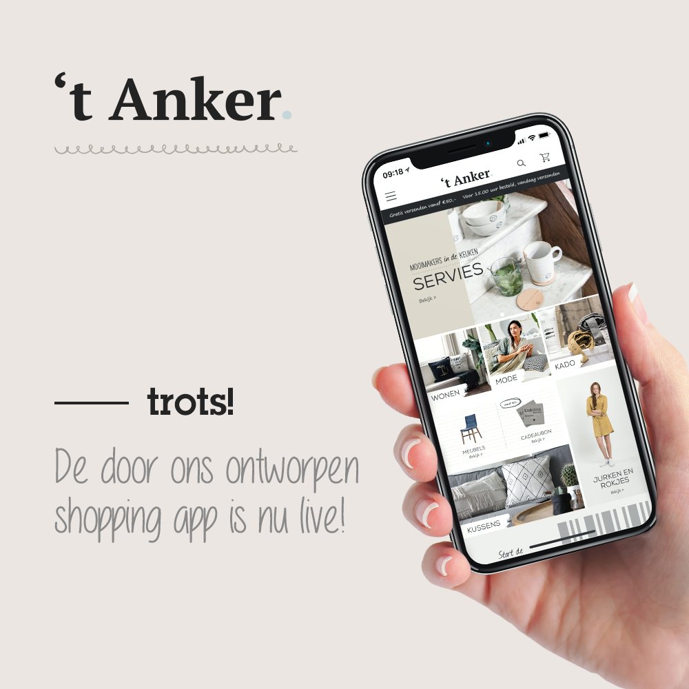 TicklesBV's tweet photo. Trots! De nieuwe shopping app van @ankerlemmer staat live. Wil je ook een shopping app laten ontwikkelen? Stuur ons een bericht. #app #mobileapp #jmango360 #shoppingapp #trots https://t.co/3Kn2KN04xY