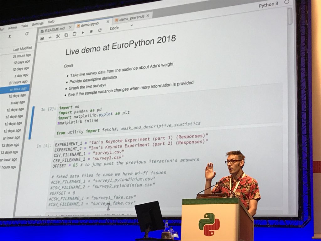 dybait's tweet photo. Well prepared Talk in case of wifi fail from @ianozsvald  during #EuroPython ;) https://t.co/Vms91G2hL0