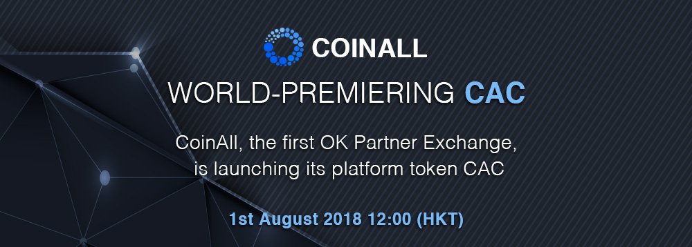 CoinAll - our first OK Partner Exchange, is launching its platform token CAC

bit.ly/2NQ68bA

Click here to find more previous announcements: bit.ly/2uBwMxu

#OKExannouncement
