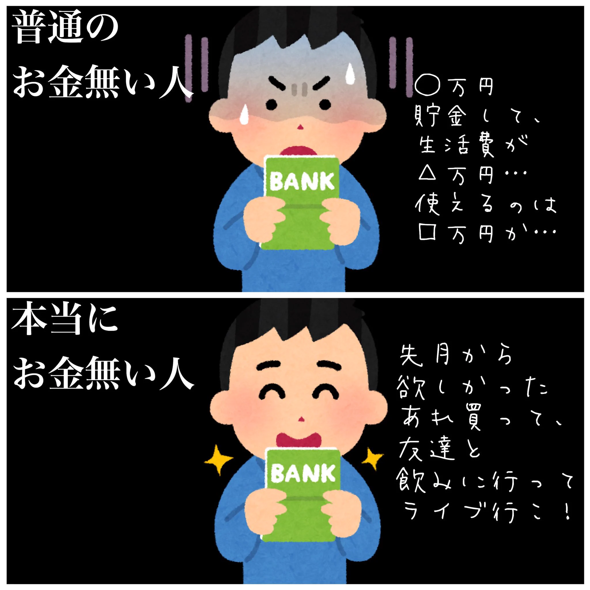 普通にお金の無い人と本当にお金の無い人の違いｗ後者の方が幸せそうに見えるｗｗｗ