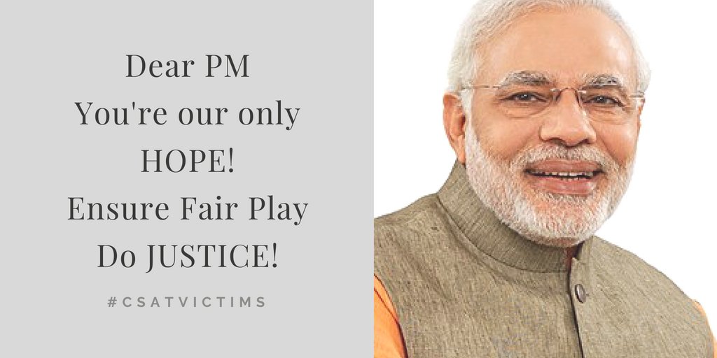 MausamP10's tweet photo. Dear @narendramodi #CSATVictims have power in their words. Our legit demand of 2 compensatory attempts irrespective of age must be fullfiled https://t.co/BQjwswKbwD