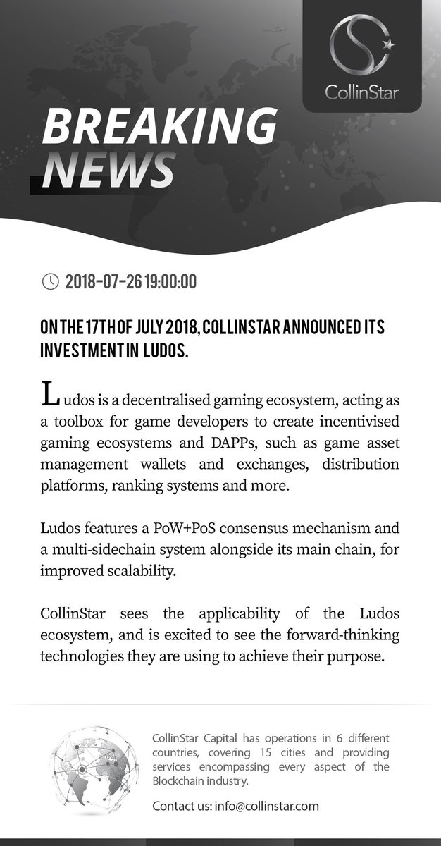 CollinStar_'s tweet photo. CollinStar invests in Ludos https://t.co/BKJ0JPPFZJ