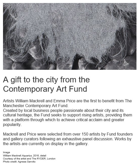 McrContemporary's tweet photo. Big thanks to @mcrartgallery for featuring The Manchester Contemporary Art Fund on their latest newsletter https://t.co/r1QiIr3t5s