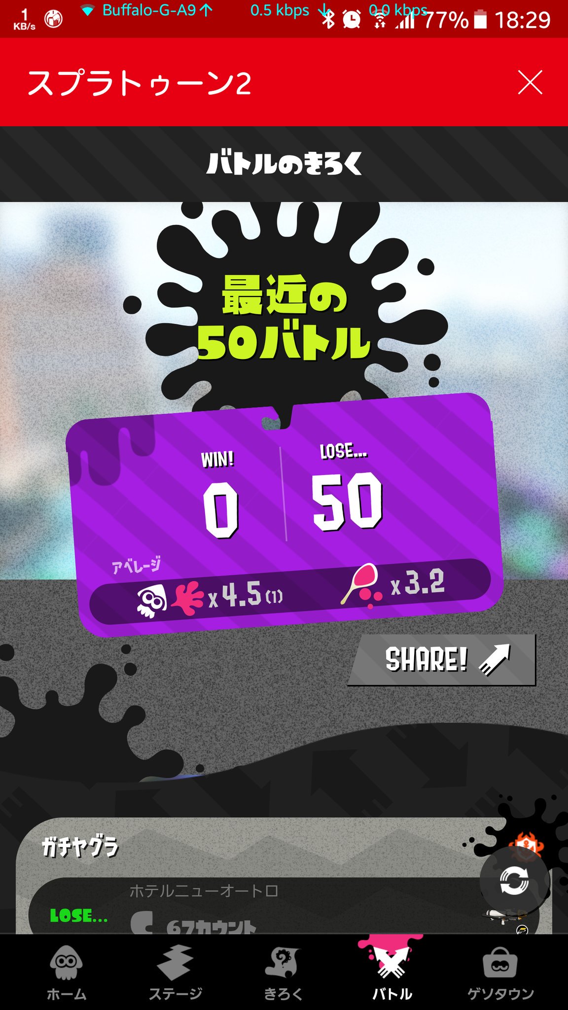 Kancomcon 0勝50敗 最近の50バトル スプラトゥーン Nintendoswitch T Co Iugym4xuih Twitter