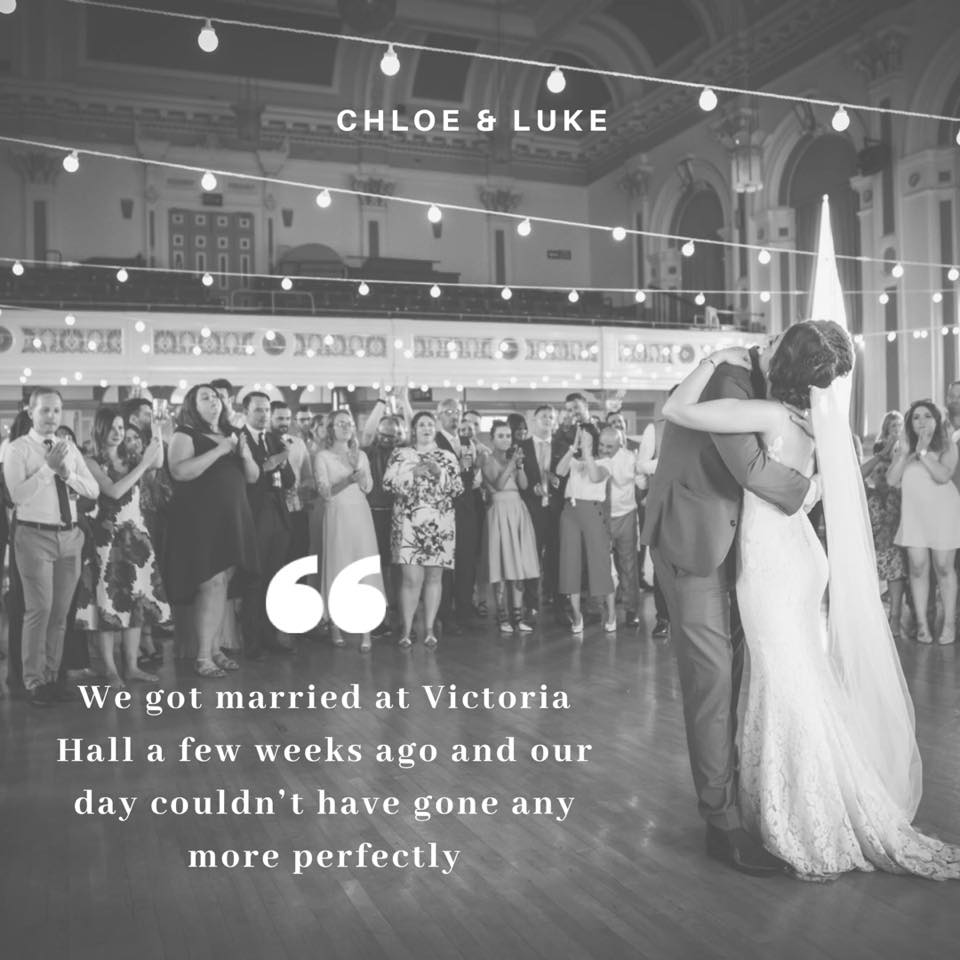 Chloe &amp; Luke are an awesome couple &amp; had an amazing day here at Victoria Hall!

Thanks so much for the lovely review guys 💕

"We got married at Victoria Hall a few weeks ago and our day couldn’t have gone any more perfectly!"

#wedding #weddingvenue