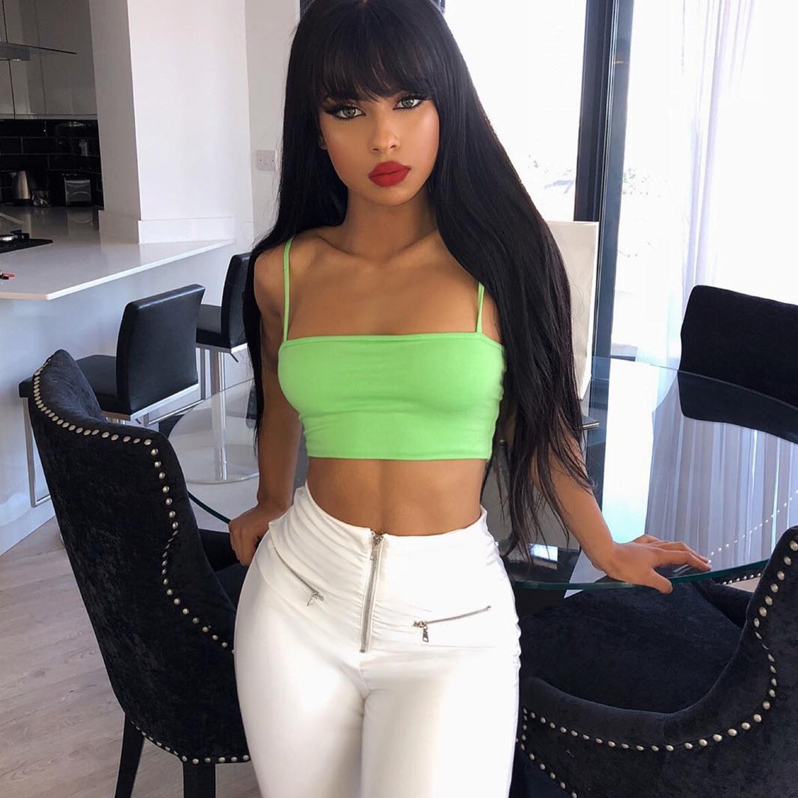 Oh Polly on Twitter: "Show up LATE-X 🔥 Our girl styles the 'Simple That' Crop Top in Lime the 'Zip Into Shape' White Vinyl Trousers: https://t.co/GSHGLIQTG5 https://t.co/H3zqZBnTWd" /