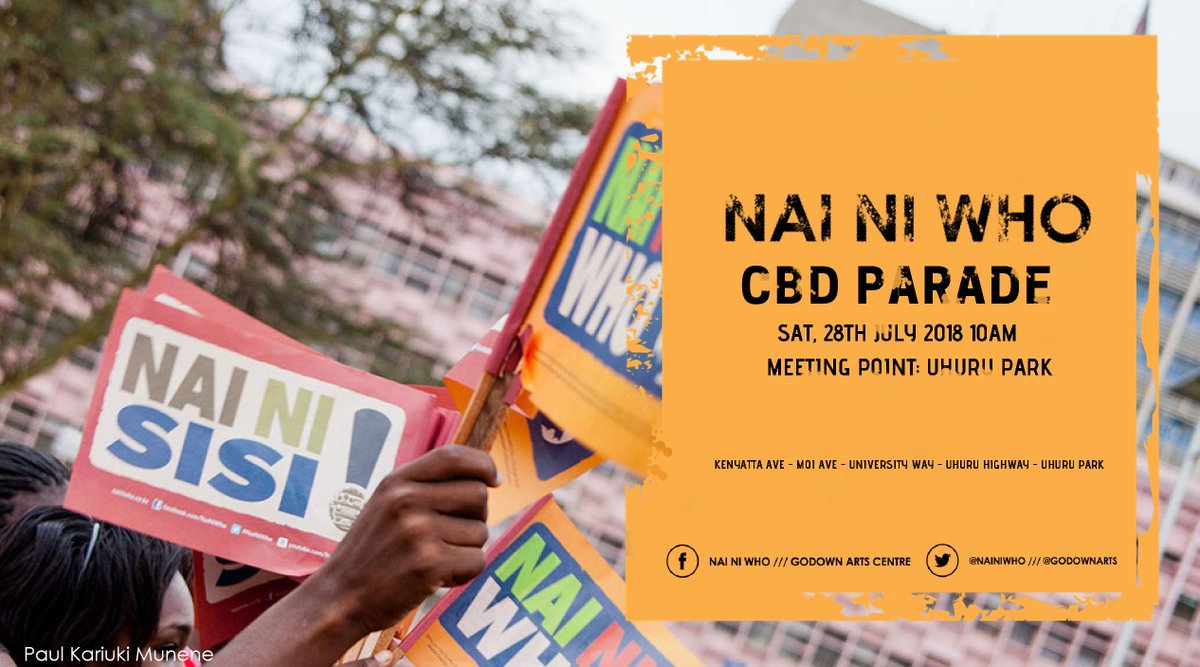 NaiNiWho's tweet photo. Nairobi! We hope y'all joining us for this walking party kesho, 28th July 10am. We meet at Uhuru Park and march with the Administration Police Band through Kenyatta Ave, Moi Ave, University Way, Uhuru Highway and back to Uhuru Park. Tokea! #NaiNiWho

📸 Paul Kariuki Munene https://t.co/Ts0npw6KLC