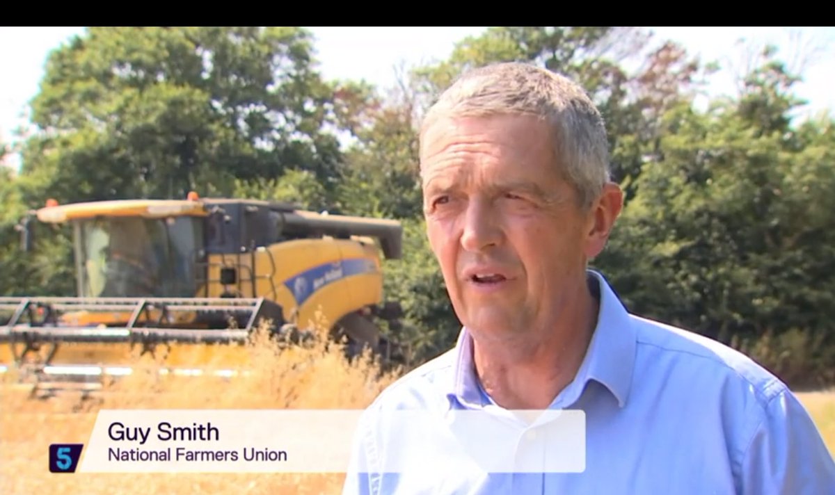 NFUPress's tweet photo. WATCH AGAIN: @NFUtweets Deputy President @essexpeasant & member Ian Frood on @channel5_tv 'Heatwave Special' last night talking about the impact of the dry weather on farming https://t.co/xn1sWFHqab #heatwave #Heatwaveon5 #weather https://t.co/onUrDUbHhL