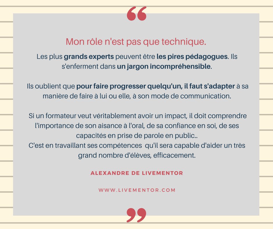 Merci à @alexandredana  de <a href="/_LiveMentor/">LiveMentor</a> pour ce mail inspirant et ce message que je partage avec plaisir. 
Je reste convaincue que c'est au formateur de s'adapter à ses élèves, pas l'inverse!