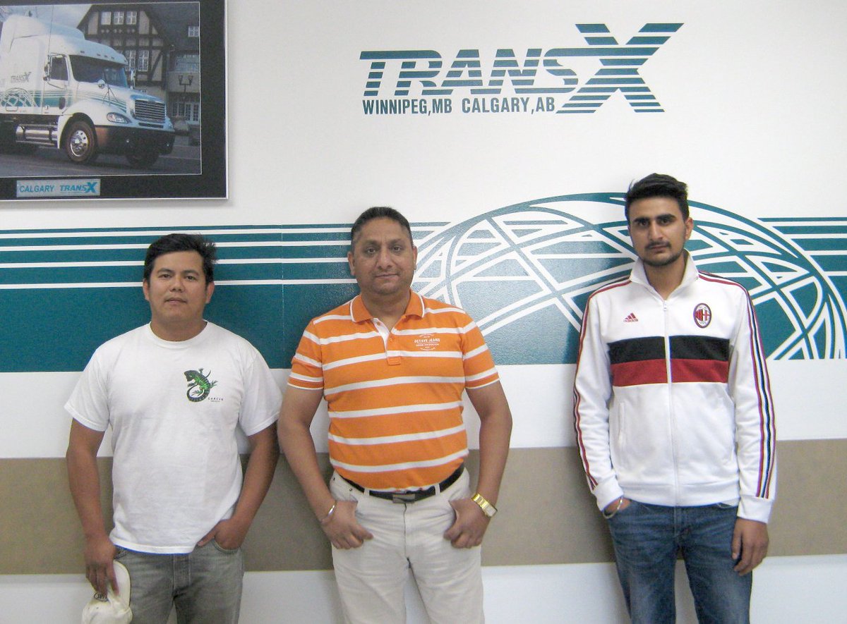 DriveTransX's tweet photo. Congrats to this week's Calgary graduates! Left to right are Gleobel, Satinder & Ajaybir. Welcome to TransX guys! Drive safe! #drivetransx #truckdrivers https://t.co/8NSd6REm0i
