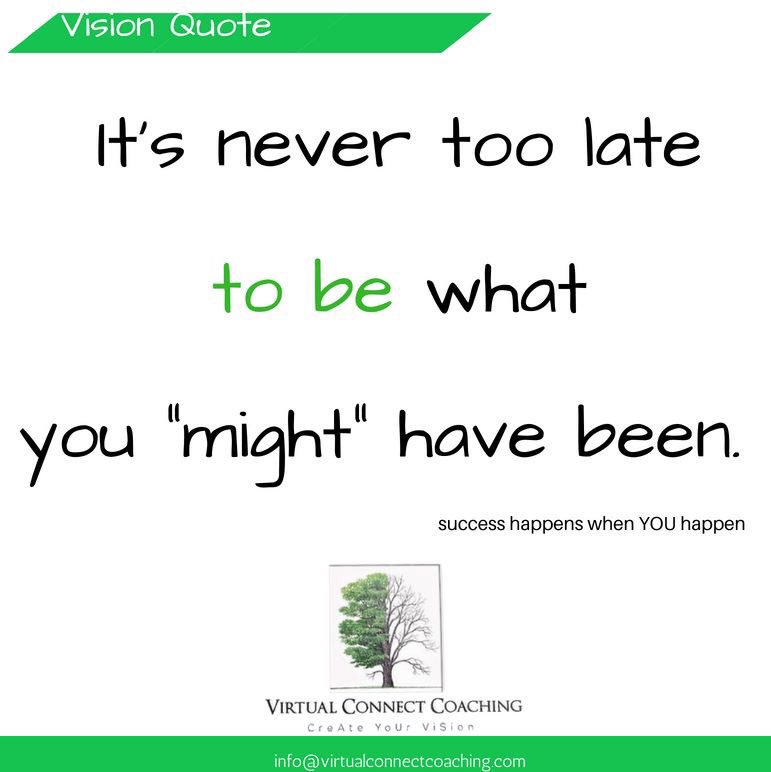 VVisioncoach's tweet photo. It's ok if you're starting "late."  Just get STARTED  and MAKE it happen! Ask me how!
 
Life and Business Empowerment Coaching
info@virtualconnectcoaching.com | 678.871.6137 https://t.co/CLbu3aC6y8